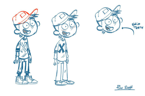 Shellie Kvilvang’s roughs for Pau, the star of “Thrashin’ ,” which is shaping up…