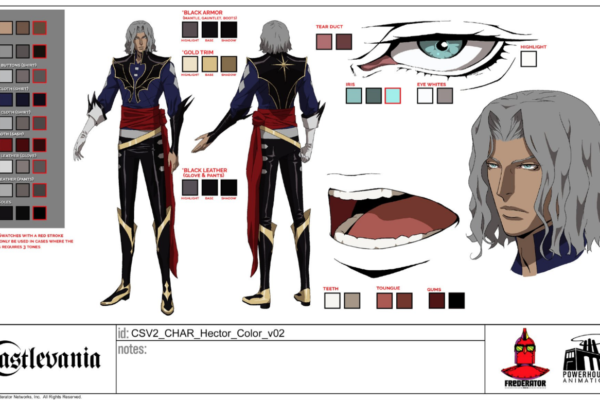 Castlevania director Sam Deats was kind enough to post this Hector model sheet over…