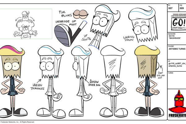 Artemis and Elbow model sheets from “Get Trashed,” starring the Bagheads. You can watch…